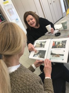 Michelle & Janice pouring over Janice's first memoir essay book.